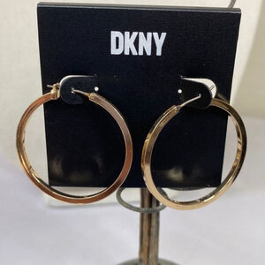 DKNY Gold Tone Hoop Earrings